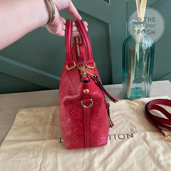 ❌SOLD❌ Louis Vuitton Bastille PM Empreinte Cerise Red Leather Tote Bag DU2184 - Picture 3 of 14